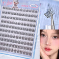10 - Row Self - Adhesive Lash Clusters — Glue - Free C - Curl, 10–12mm Natural Volume - Mzunye