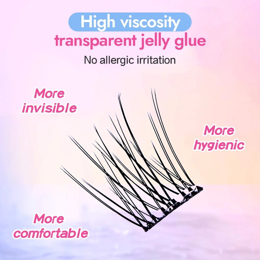 10 - Row Self - Adhesive Lash Clusters — Glue - Free C - Curl, 10–12mm Natural Volume - Mzunye
