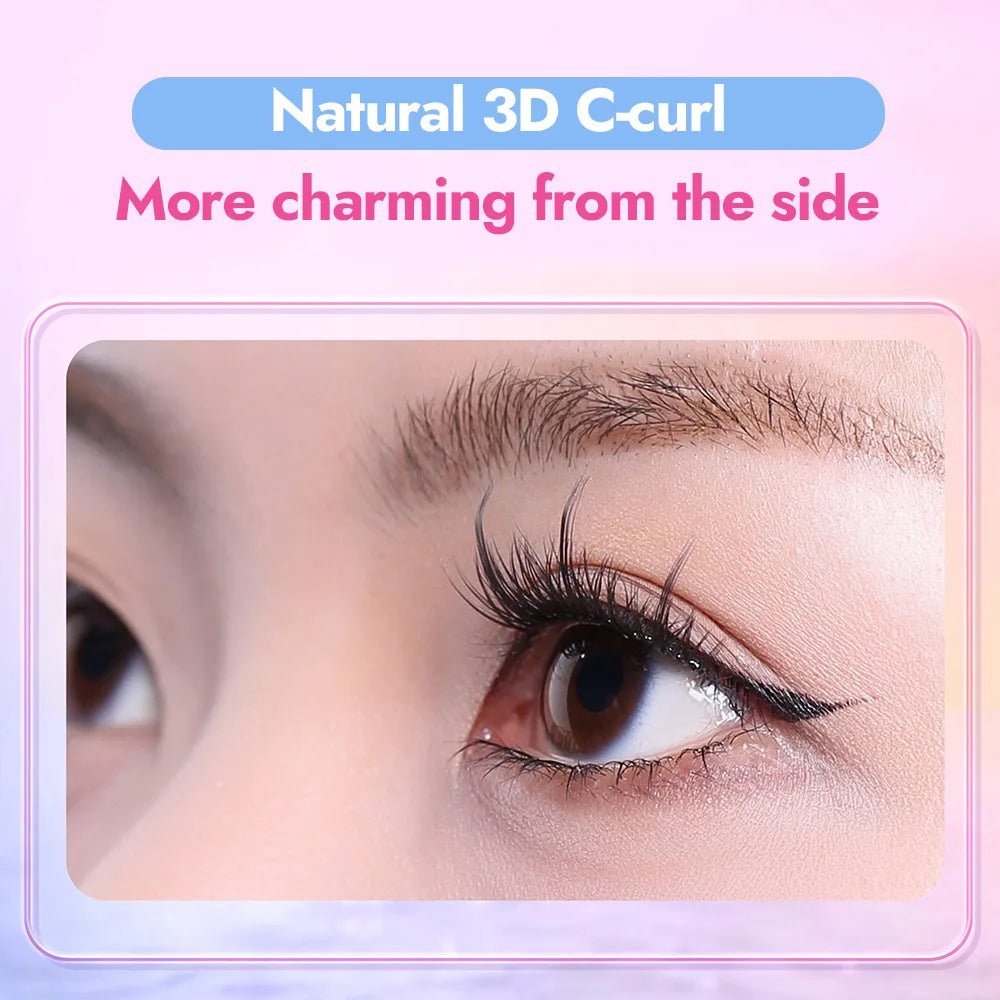 10 - Row Self - Adhesive Lash Clusters — Glue - Free C - Curl, 10–12mm Natural Volume - Mzunye