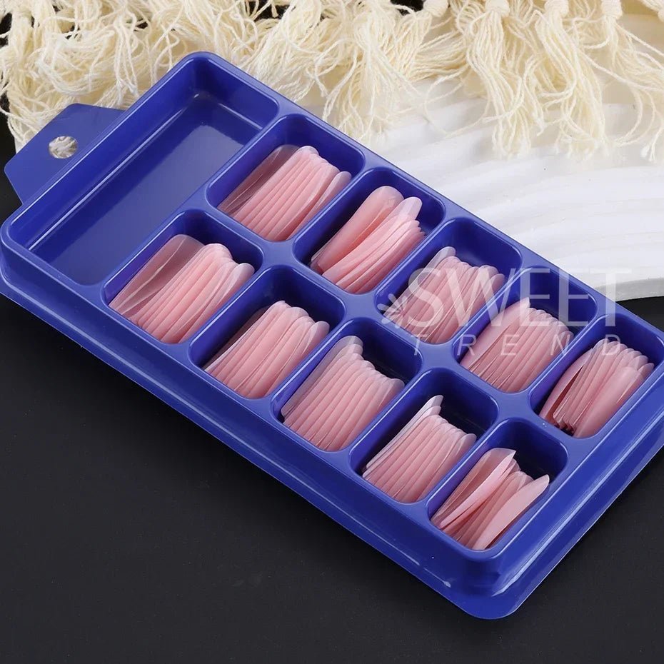 100pcs Coffin Press - On Nails — Long Full Cover Acrylic Nail Tips in Blush Pink & Clear - Mzunye