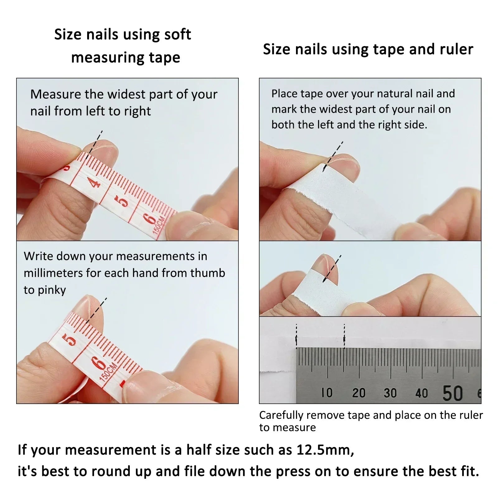 10pcs Handmade Natural Almond Press - On Nails — Crystal Clear Gradient French Full Cover Tips - Mzunye