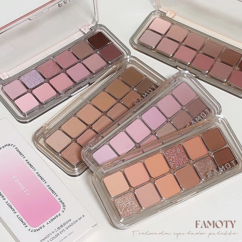 12 - Color Matte Eyeshadow Palette — Tea & Apricot Earth Tones Daily Glam - Mzunye