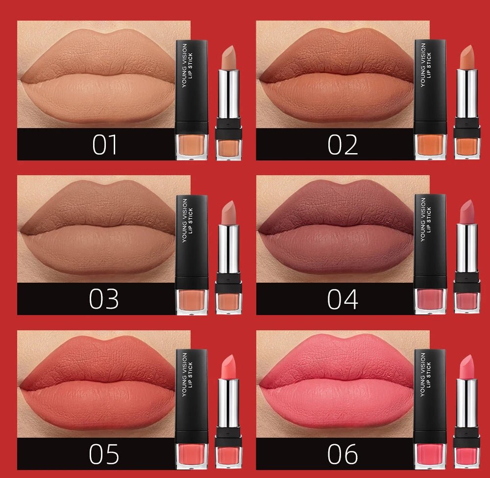 12 Color Velvet Matte Lipstick — Long - Lasting Waterproof Non - Transfer Natural Lipstick for Women - Mzunye