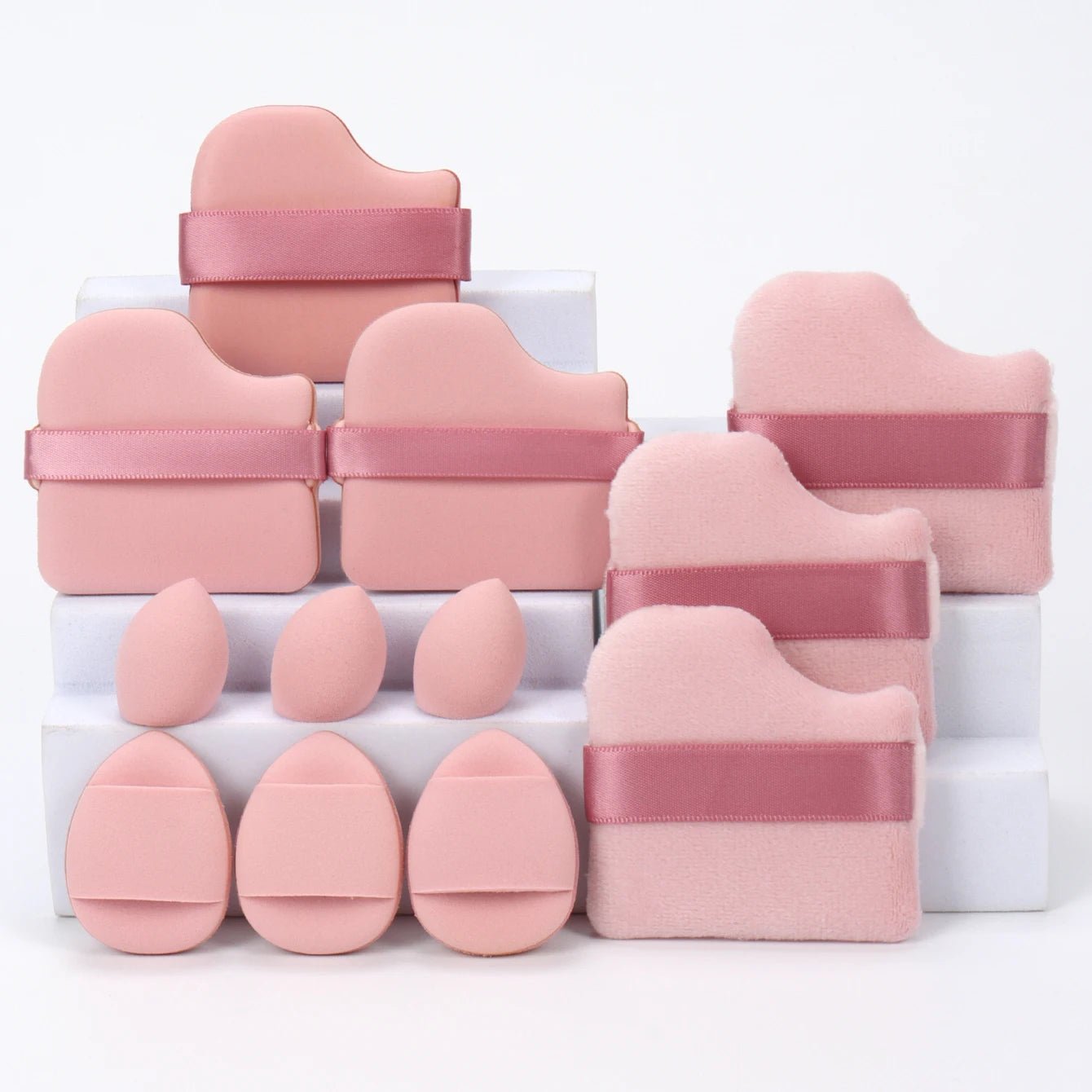 12-Piece Makeup Sponge Set — Powder Puffs, Air Cushion Puffs & Beauty Eggs | Mzunye