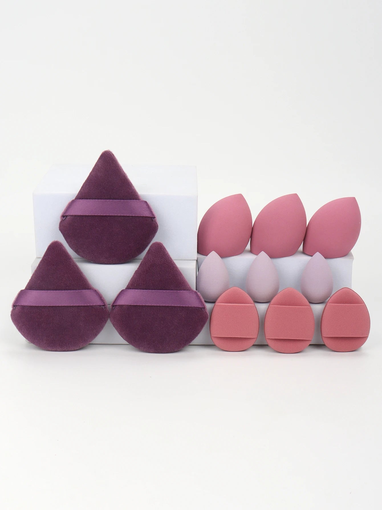 12-Piece Makeup Sponge Set — Powder Puffs, Air Cushion Puffs & Beauty Eggs | Mzunye