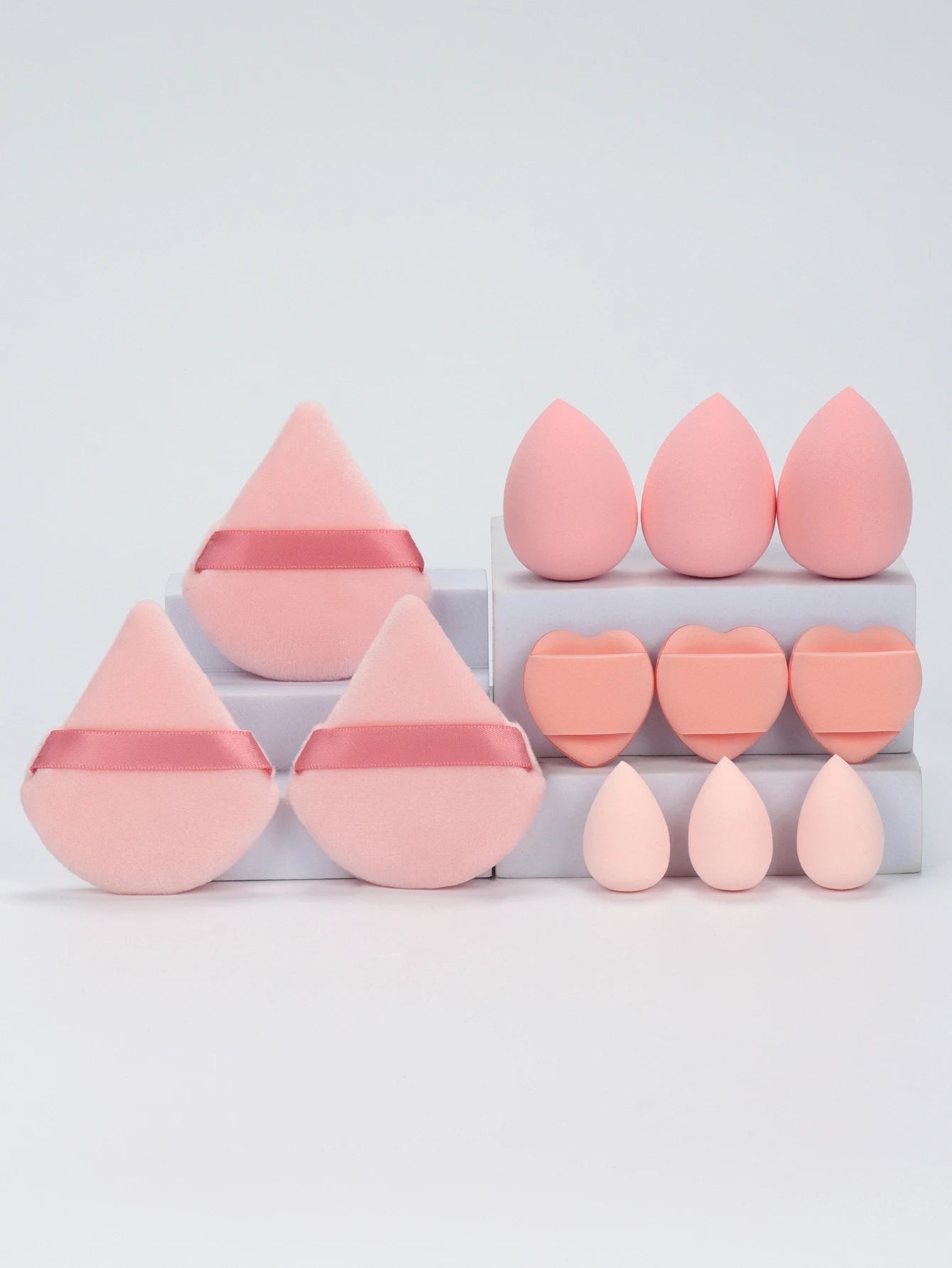 12-Piece Makeup Sponge Set — Powder Puffs, Air Cushion Puffs & Beauty Eggs | Mzunye