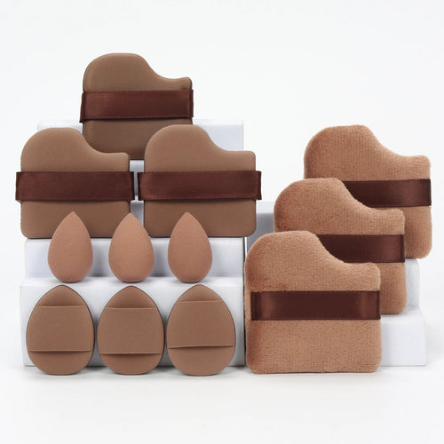 12-Piece Makeup Sponge Set — Powder Puffs, Air Cushion Puffs & Beauty Eggs | Mzunye