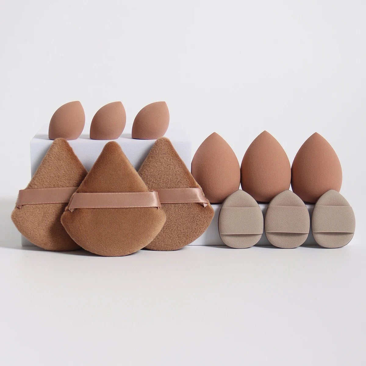12-Piece Makeup Sponge Set — Powder Puffs, Air Cushion Puffs & Beauty Eggs | Mzunye
