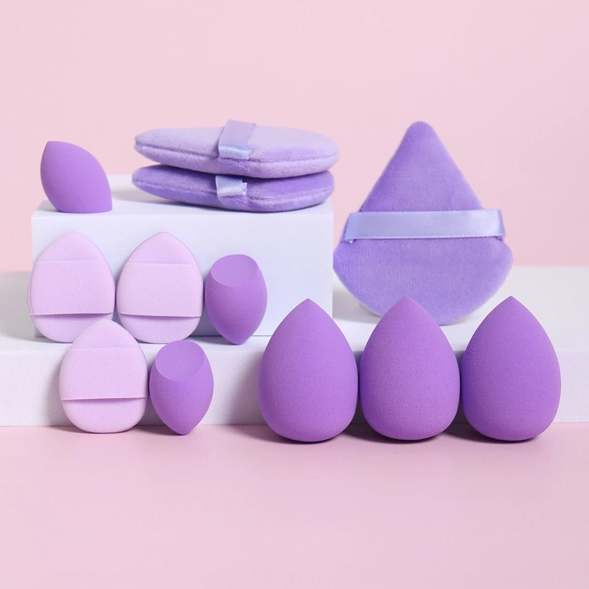 12-Piece Makeup Sponge Set — Powder Puffs, Air Cushion Puffs & Beauty Eggs | Mzunye