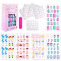 120pcs Kawaii Kids Press - On Nails — Cartoon Full Cover Short Fake Nails with Jelly Glue - Mzunye