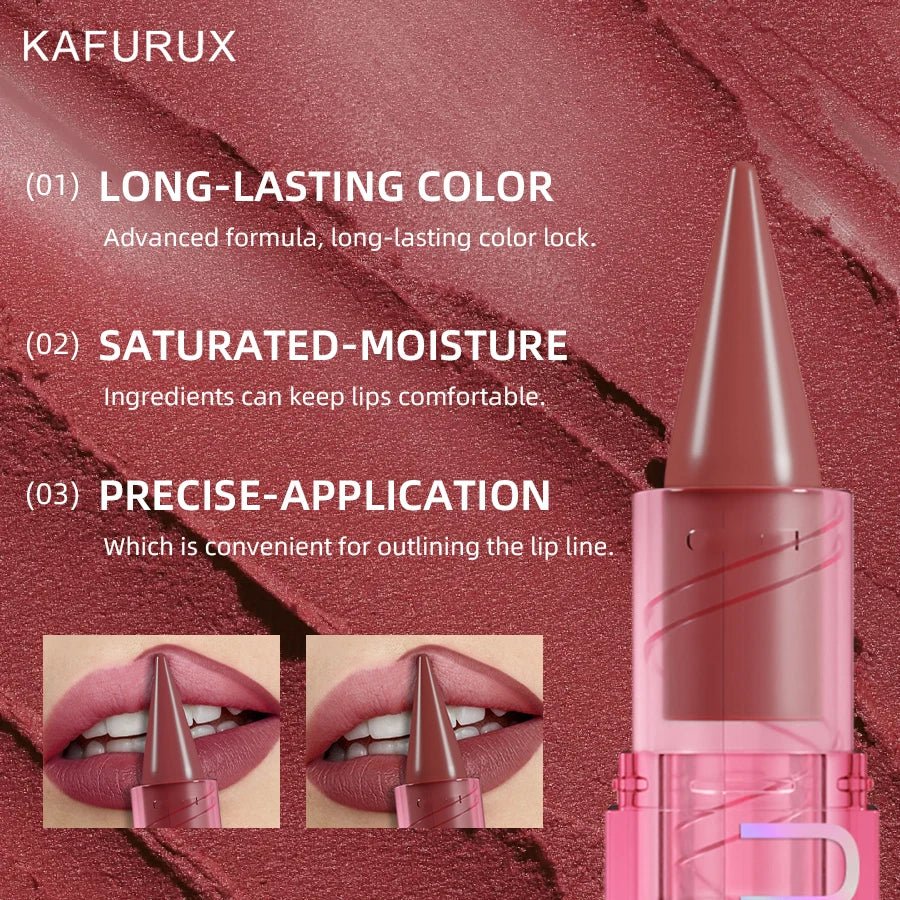 15 Color Korean Matte Lip Liner Pen — Red & Pink Contour Tint Long - Lasting Lip Glaze Gift - Mzunye