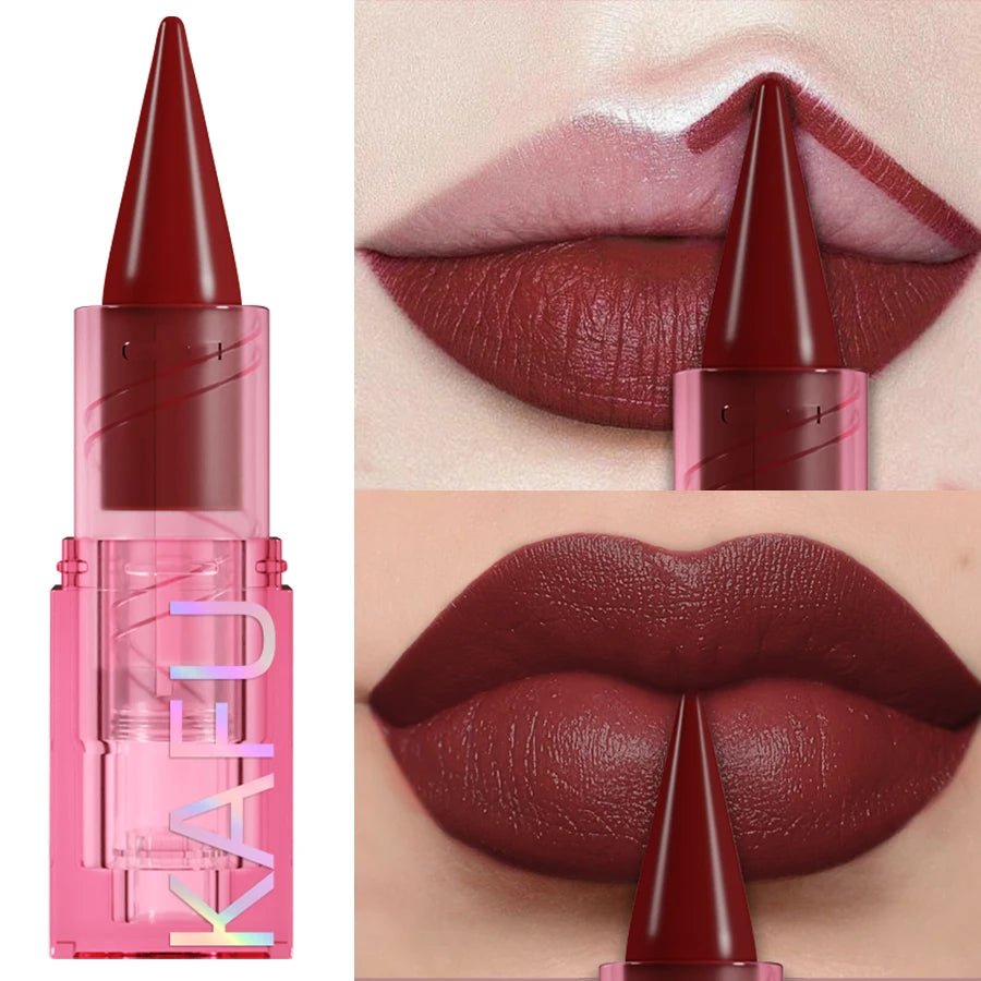 15 Color Korean Matte Lip Liner Pen — Red & Pink Contour Tint Long - Lasting Lip Glaze Gift - Mzunye