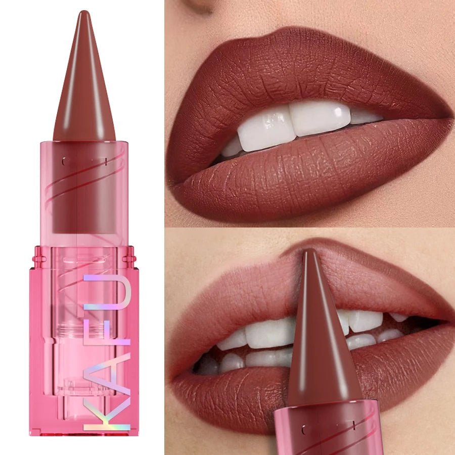 15 Color Korean Matte Lip Liner Pen — Red & Pink Contour Tint Long - Lasting Lip Glaze Gift - Mzunye