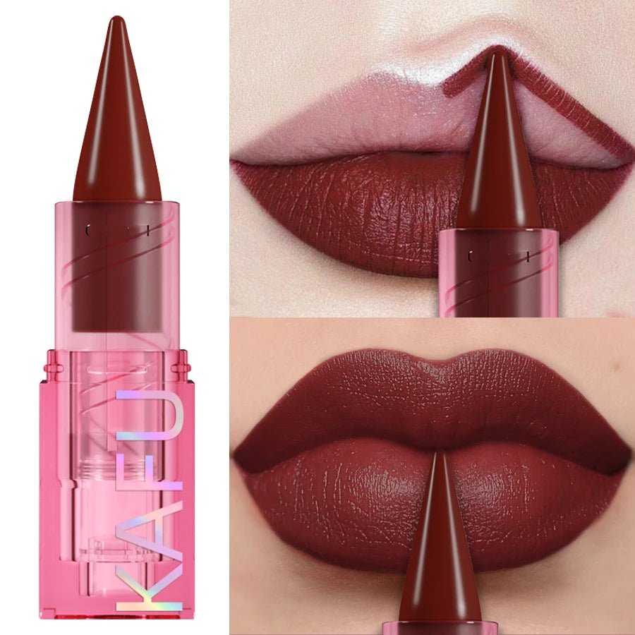 15 Color Korean Matte Lip Liner Pen — Red & Pink Contour Tint Long - Lasting Lip Glaze Gift - Mzunye