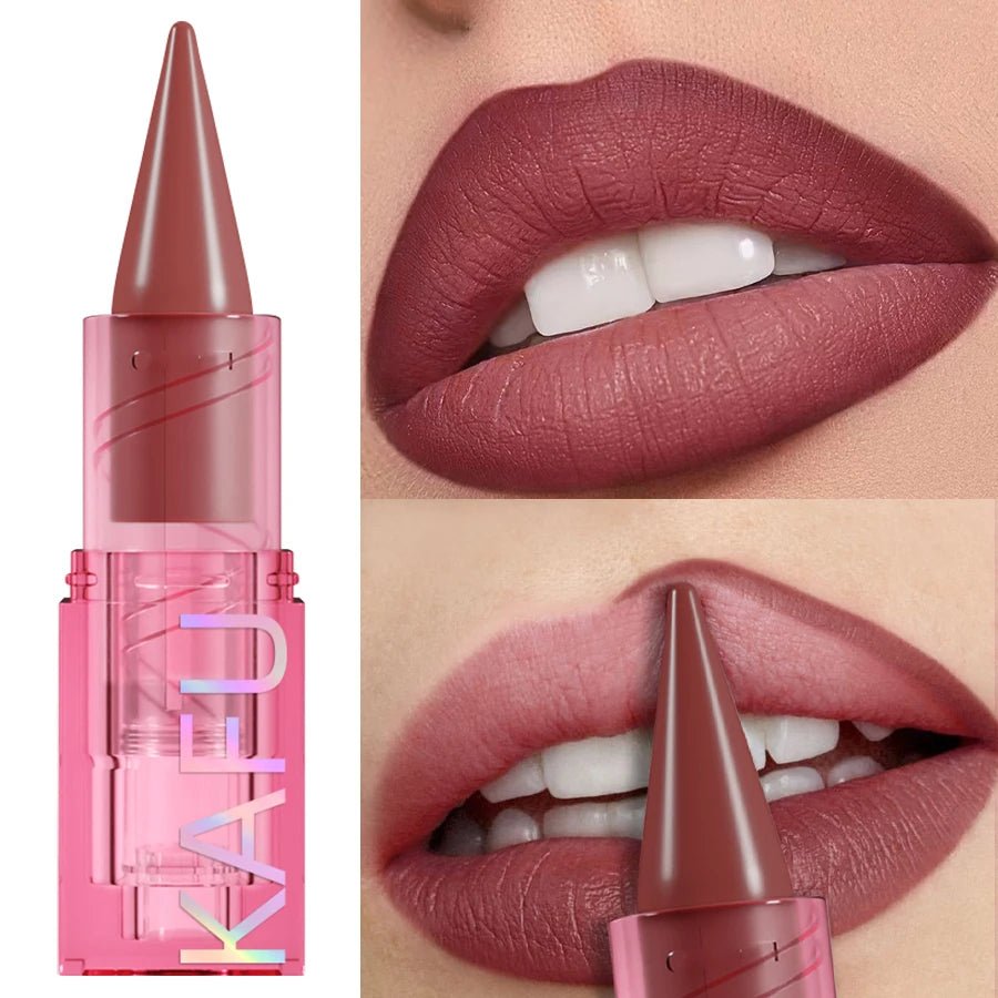 15 Color Korean Matte Lip Liner Pen — Red & Pink Contour Tint Long - Lasting Lip Glaze Gift - Mzunye