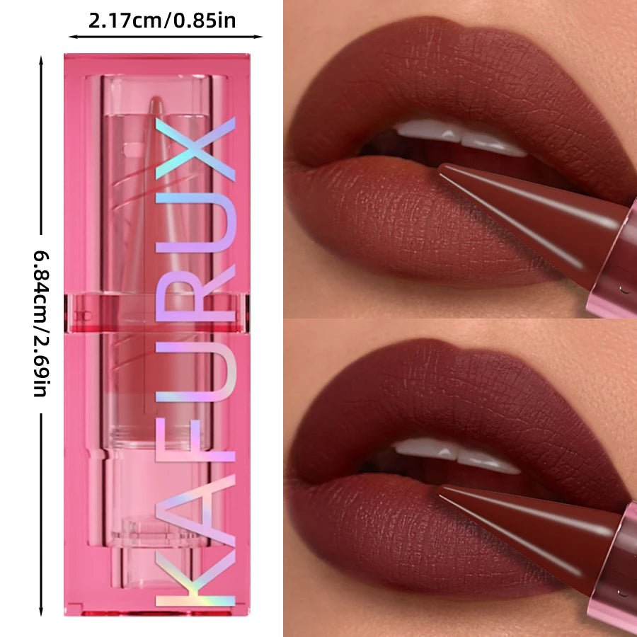15 Color Korean Matte Lip Liner Pen — Red & Pink Contour Tint Long - Lasting Lip Glaze Gift - Mzunye