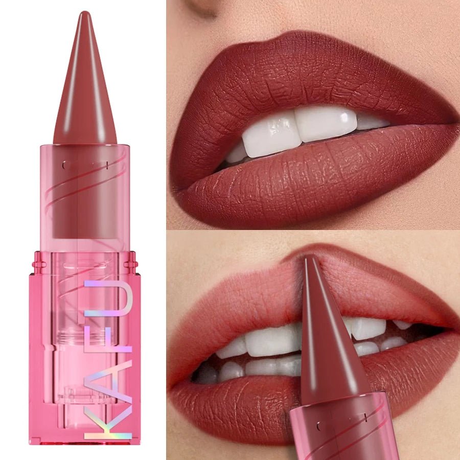 15 Color Korean Matte Lip Liner Pen — Red & Pink Contour Tint Long - Lasting Lip Glaze Gift - Mzunye