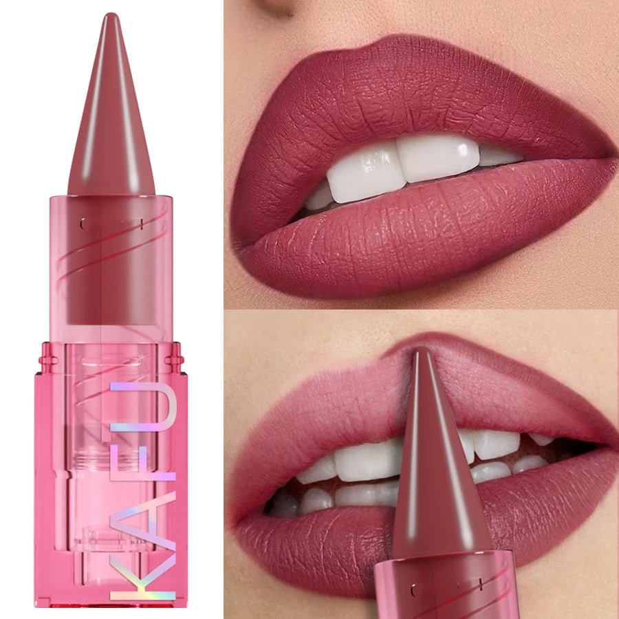15 Color Korean Matte Lip Liner Pen — Red & Pink Contour Tint Long - Lasting Lip Glaze Gift - Mzunye
