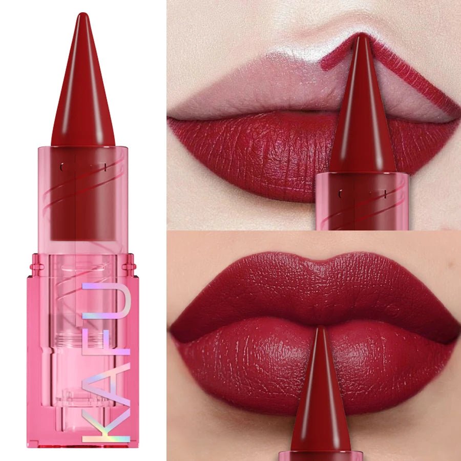 15 Color Korean Matte Lip Liner Pen — Red & Pink Contour Tint Long - Lasting Lip Glaze Gift - Mzunye