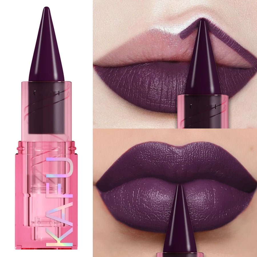 15 Color Korean Matte Lip Liner Pen — Red & Pink Contour Tint Long - Lasting Lip Glaze Gift - Mzunye