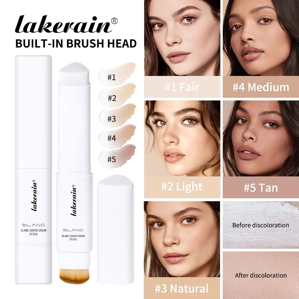 2 - in - 1 Colour - Changing Foundation Stick — Brightening, Lightweight & Includes Free Puff - Mzunye