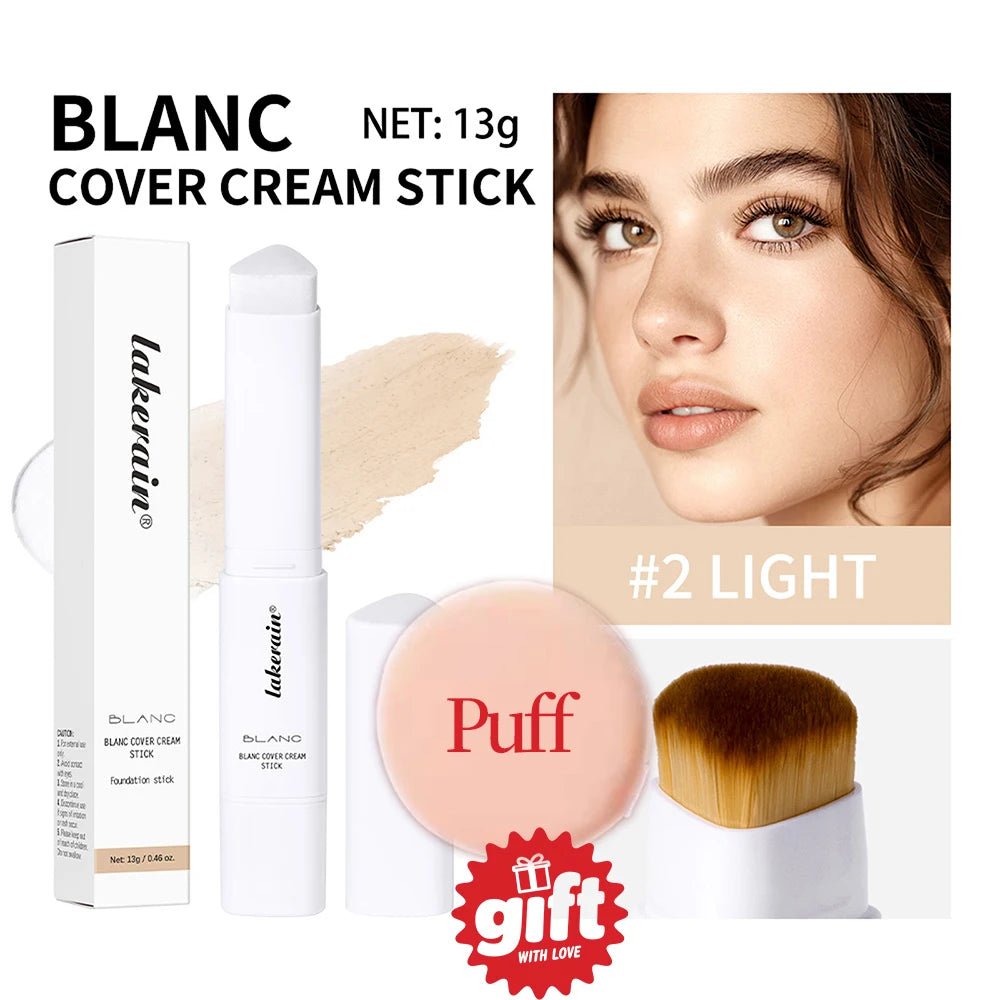 2 - in - 1 Colour - Changing Foundation Stick — Brightening, Lightweight & Includes Free Puff - Mzunye