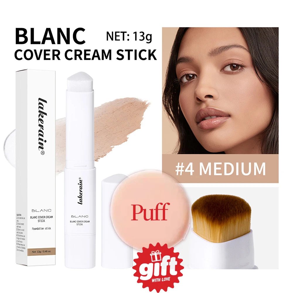 2 - in - 1 Colour - Changing Foundation Stick — Brightening, Lightweight & Includes Free Puff - Mzunye