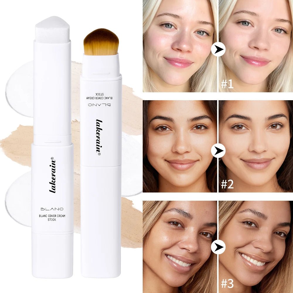 2 - in - 1 Colour - Changing Foundation Stick — Brightening, Lightweight & Includes Free Puff - Mzunye