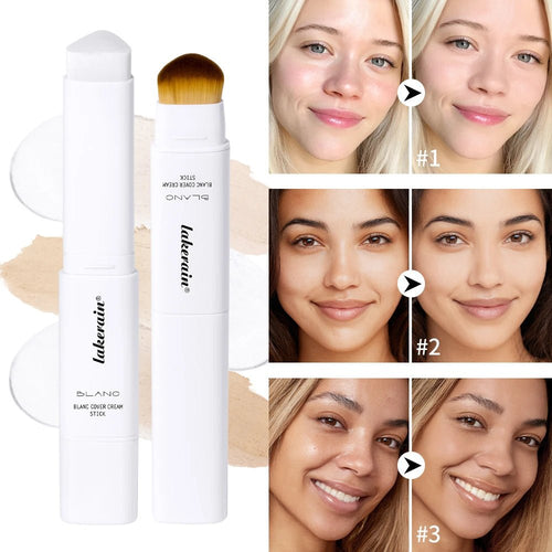 2 - in - 1 Colour - Changing Foundation Stick — Brightening, Lightweight & Includes Free Puff - Mzunye