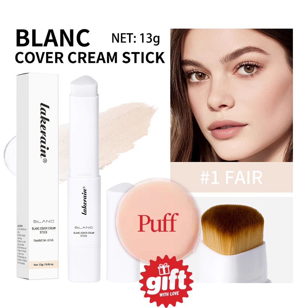 2 - in - 1 Colour - Changing Foundation Stick — Brightening, Lightweight & Includes Free Puff - Mzunye