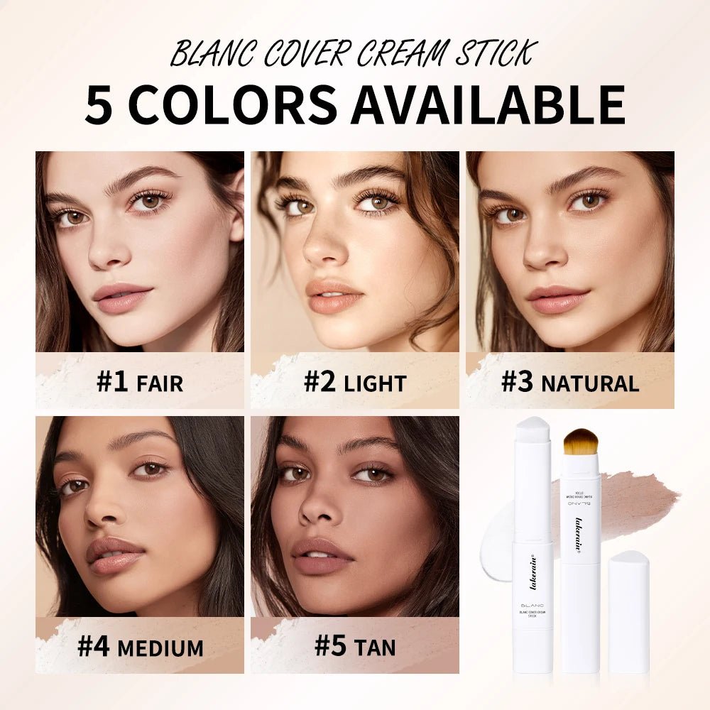 2 - in - 1 Colour - Changing Foundation Stick — Brightening, Lightweight & Includes Free Puff - Mzunye