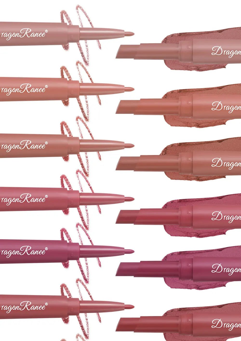 2 - in - 1 Double Head Matte Lip Liner Pencil — Waterproof Long - Lasting Beige & Red Brightening Outline Stick - Mzunye
