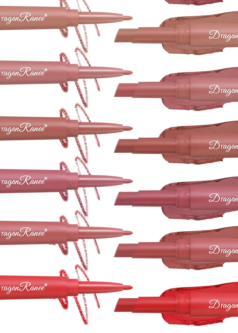 2 - in - 1 Double Head Matte Lip Liner Pencil — Waterproof Long - Lasting Beige & Red Brightening Outline Stick - Mzunye