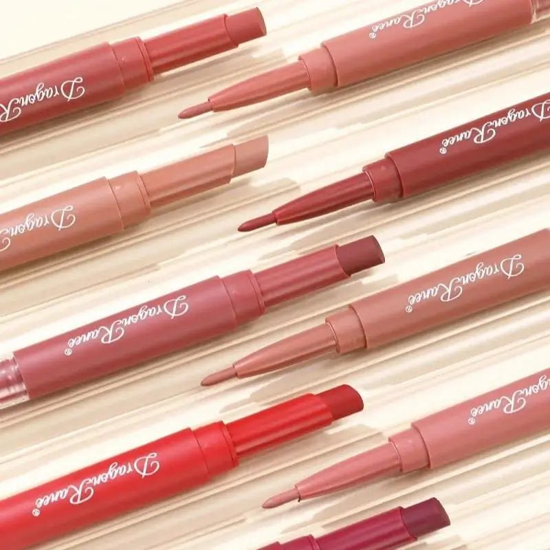 2 - in - 1 Double Head Matte Lip Liner Pencil — Waterproof Long - Lasting Beige & Red Brightening Outline Stick - Mzunye