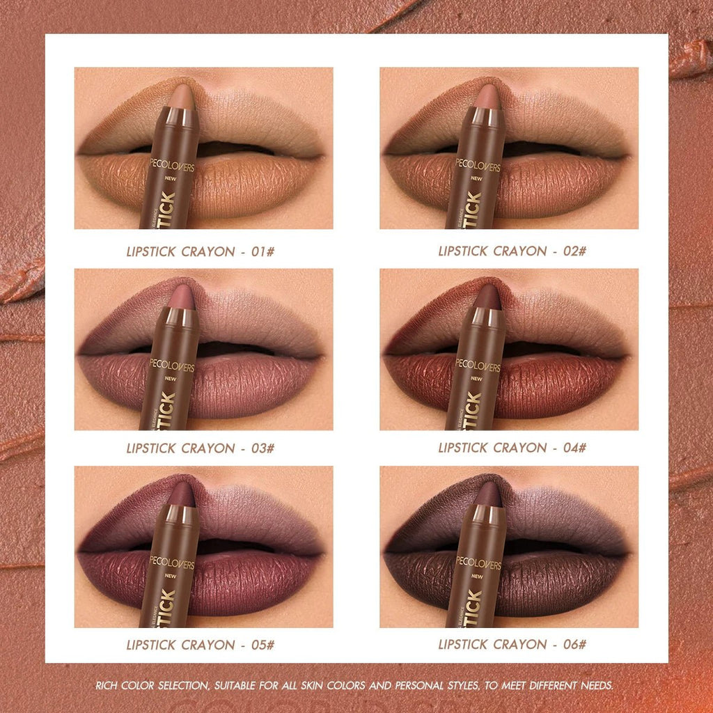 2 - in - 1 Matte Lipstick & Lip Liner Pencil — Waterproof Long - Lasting Brown Velvet Lip Pen - Mzunye