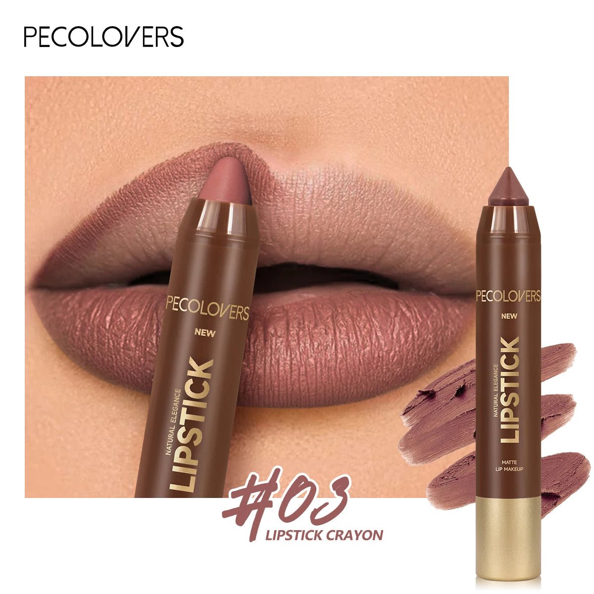 2 - in - 1 Matte Lipstick & Lip Liner Pencil — Waterproof Long - Lasting Brown Velvet Lip Pen - Mzunye