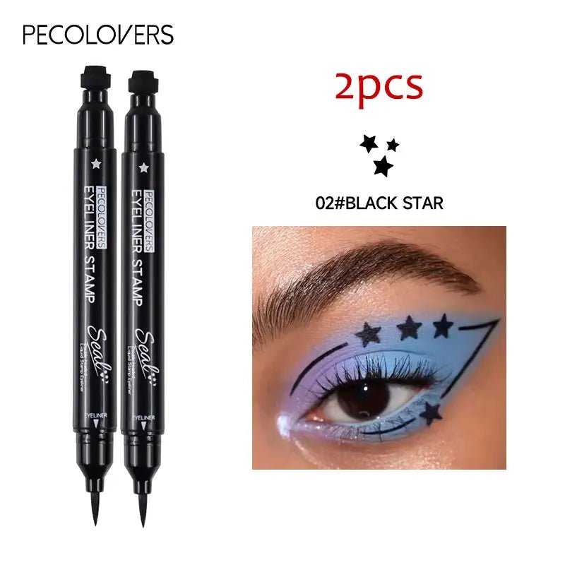 2 - in - 1 Star & Moon Stamp Liquid Eyeliner — Waterproof, Long - Lasting, 7 Shades - Mzunye