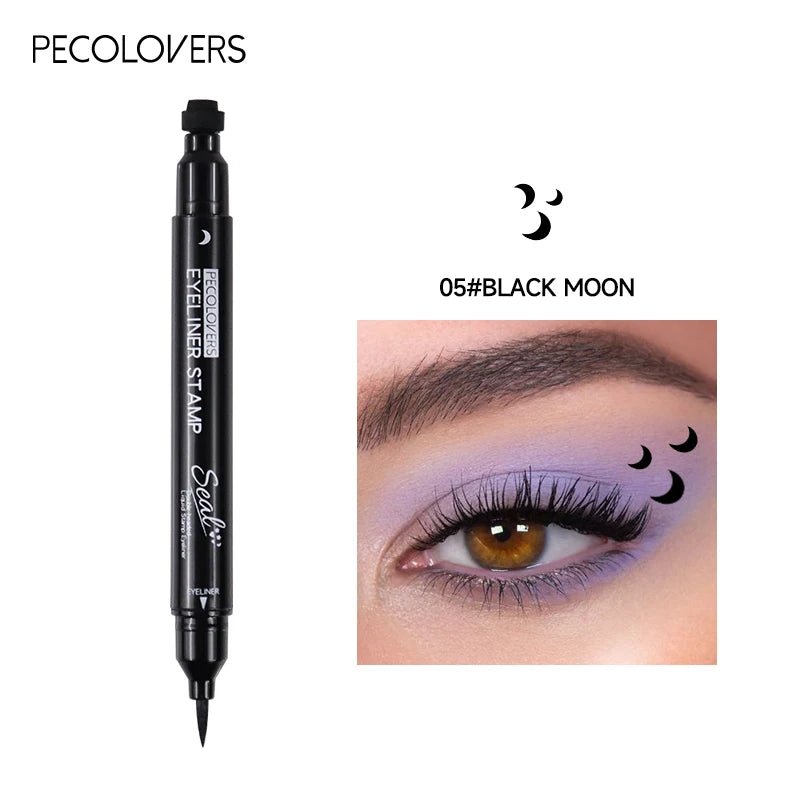 2 - in - 1 Star & Moon Stamp Liquid Eyeliner — Waterproof, Long - Lasting, 7 Shades - Mzunye