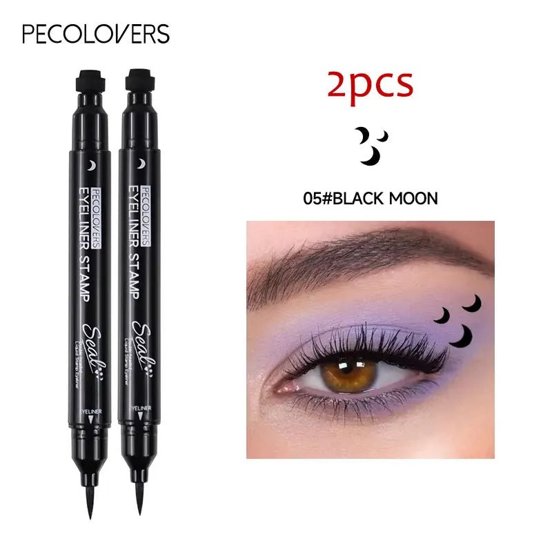 2 - in - 1 Star & Moon Stamp Liquid Eyeliner — Waterproof, Long - Lasting, 7 Shades - Mzunye