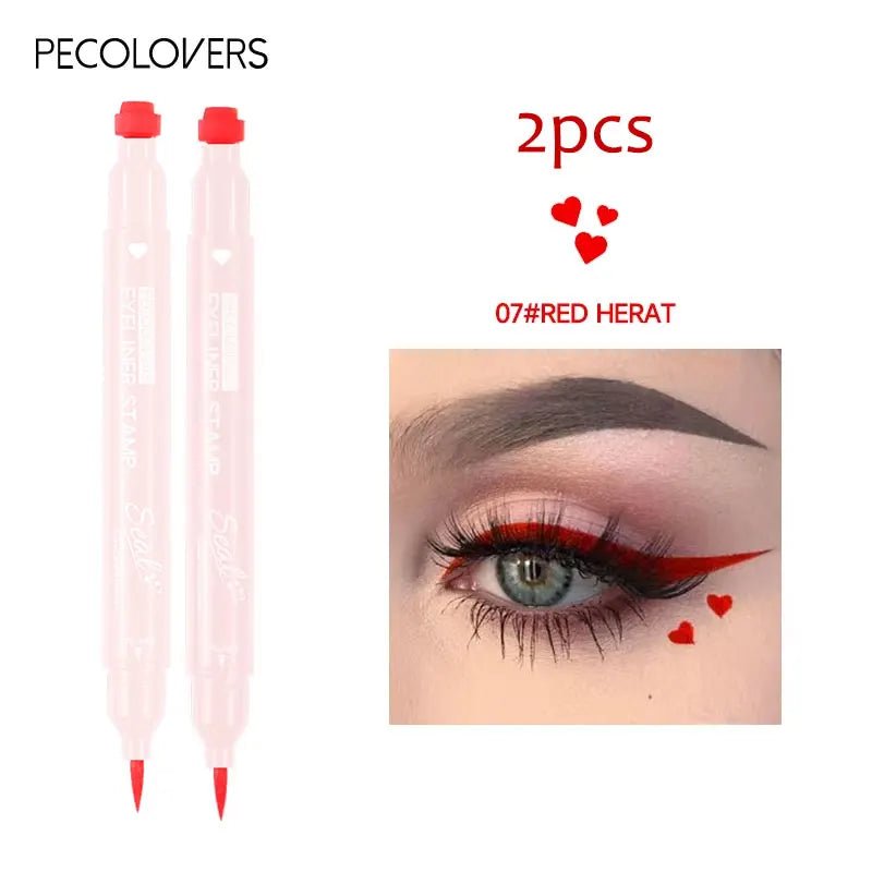 2 - in - 1 Star & Moon Stamp Liquid Eyeliner — Waterproof, Long - Lasting, 7 Shades - Mzunye