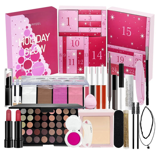 2025 Beauty Advent Calendar — 24 - Piece Christmas Makeup Countdown Gift Box - Mzunye