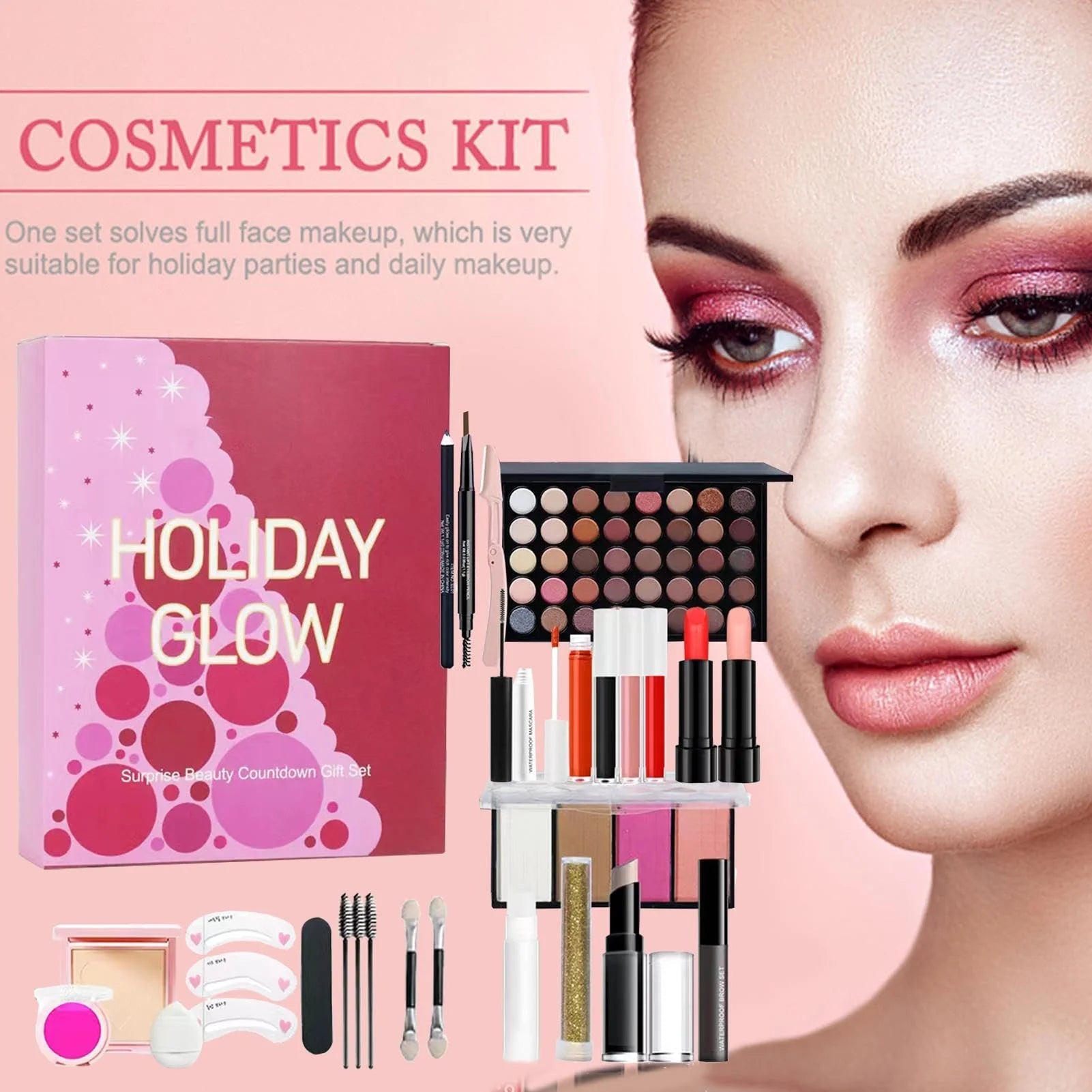 2025 Beauty Advent Calendar — 24 - Piece Christmas Makeup Countdown Gift Box - Mzunye