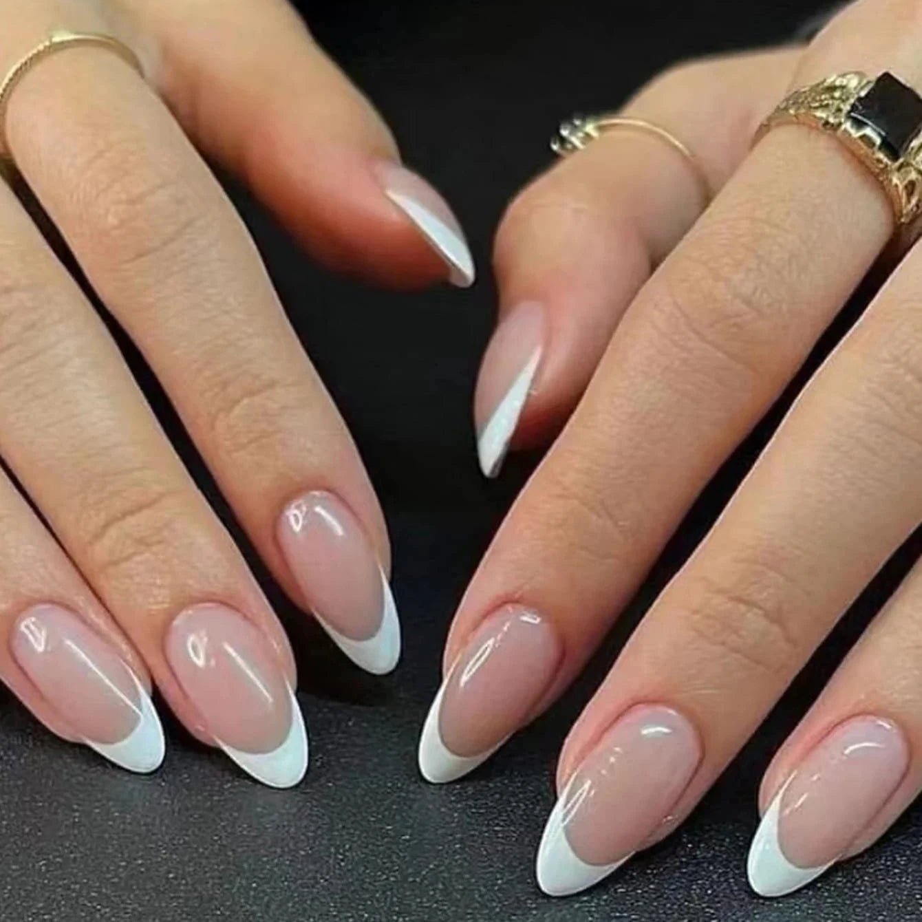 24 - Piece Short Square Press - On Nails | Y2K French Tips, Hearts & Bridal White — 25 Colors - Mzunye