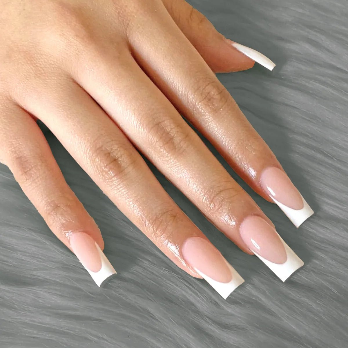 24 - Piece Short Square Press - On Nails | Y2K French Tips, Hearts & Bridal White — 25 Colors - Mzunye