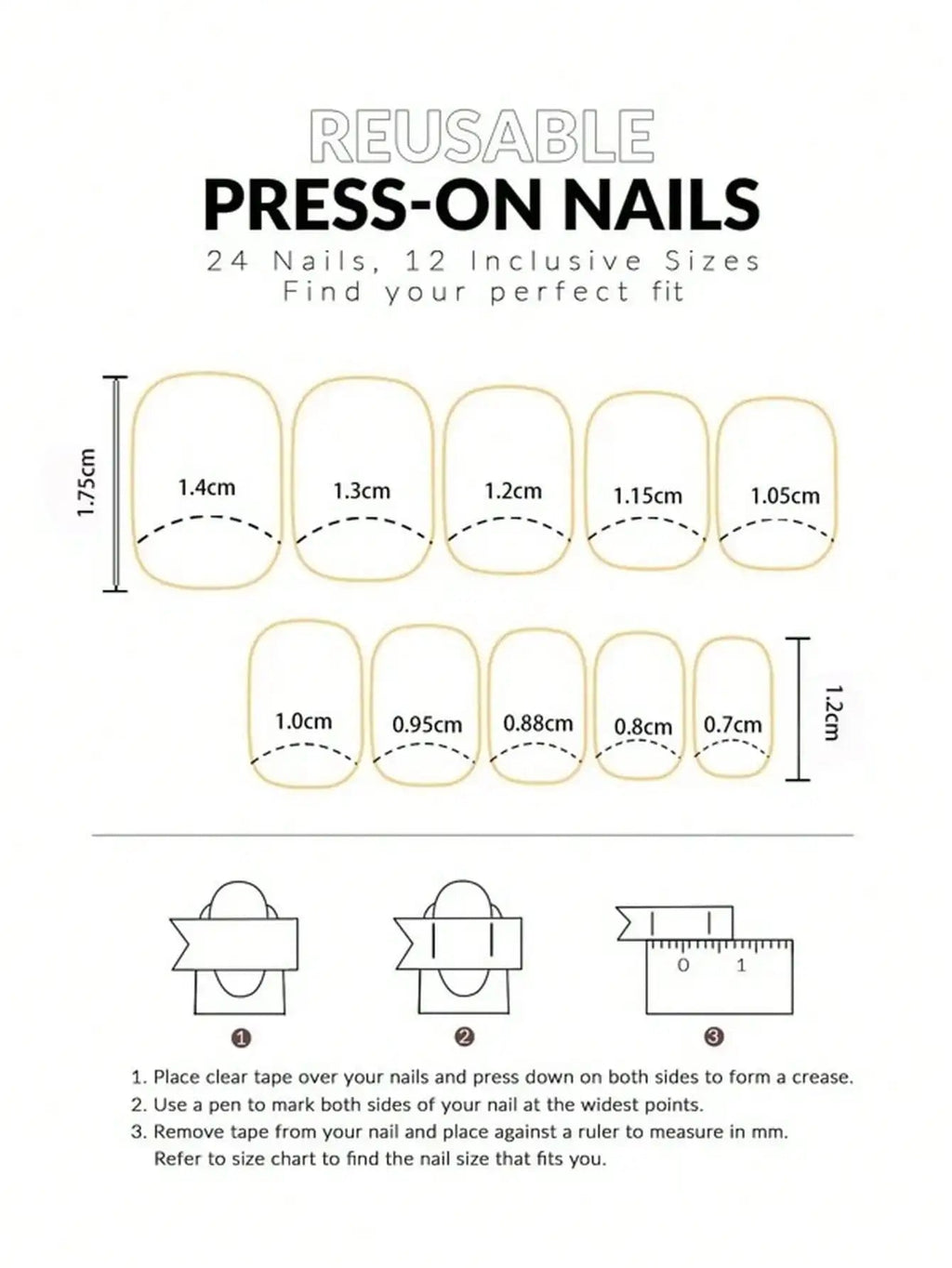24 - Piece Short Square Press - On Nails | Y2K French Tips, Hearts & Bridal White — 25 Colors - Mzunye