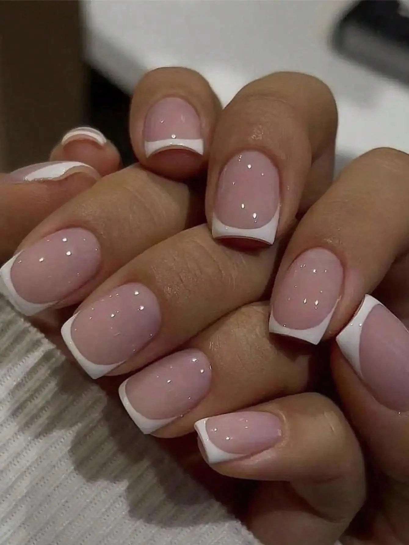 24 - Piece Short Square Press - On Nails | Y2K French Tips, Hearts & Bridal White — 25 Colors - Mzunye
