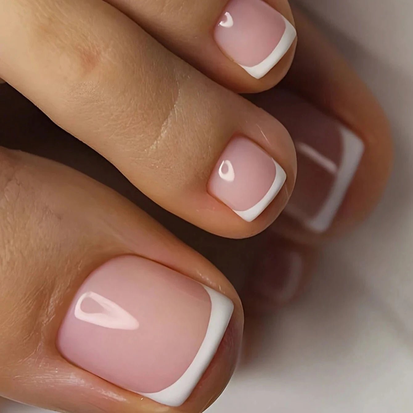 24 - Piece Short Square Press - On Nails | Y2K French Tips, Hearts & Bridal White — 25 Colors - Mzunye