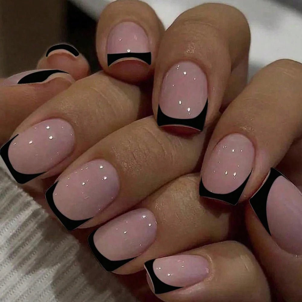 24 - Piece Short Square Press - On Nails | Y2K French Tips, Hearts & Bridal White — 25 Colors - Mzunye