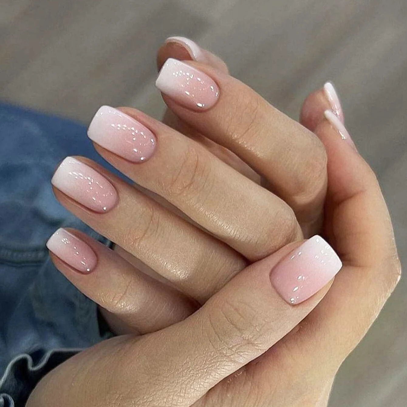 24 - Piece Short Square Press - On Nails | Y2K French Tips, Hearts & Bridal White — 25 Colors - Mzunye