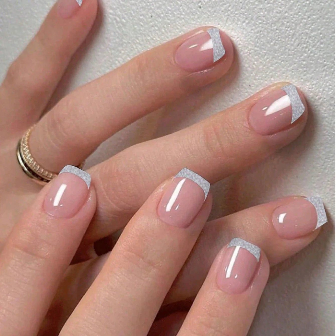 24 - Piece Short Square Press - On Nails | Y2K French Tips, Hearts & Bridal White — 25 Colors - Mzunye